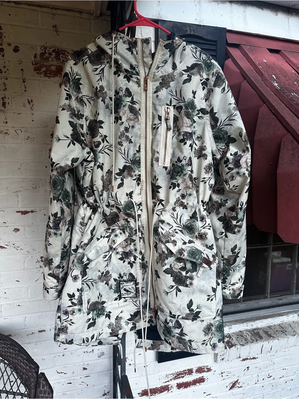 L1 premium Floral Print Hooded snowboard jacket